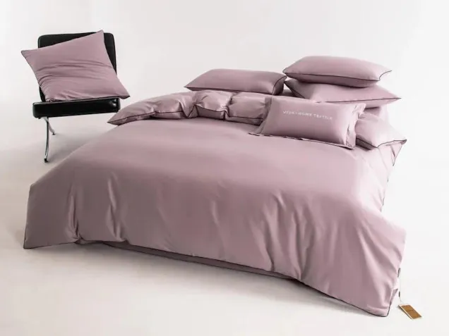 Постельное белье однотонное на резинке OCER008 сатин Элитный Viva-Home Textile