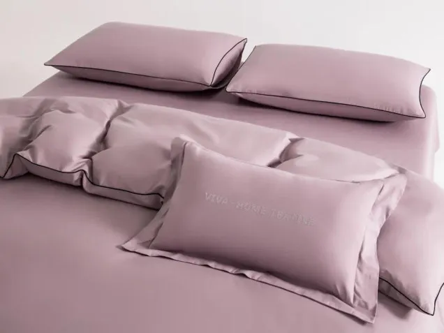 Постельное белье однотонное на резинке OCER008 сатин Элитный Viva-Home Textile