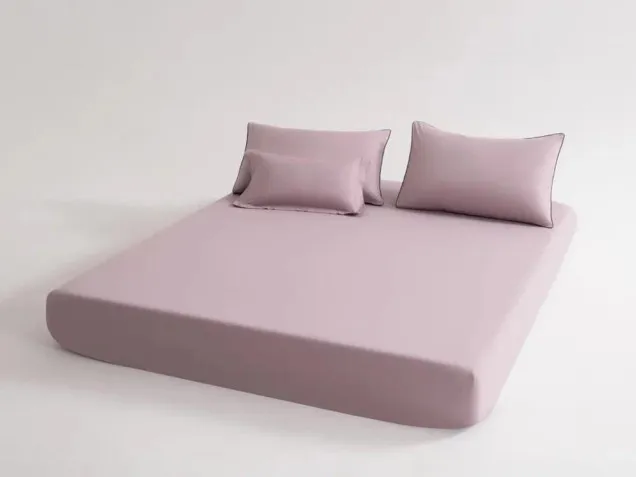 Постельное белье однотонное на резинке OCER008 сатин Элитный Viva-Home Textile