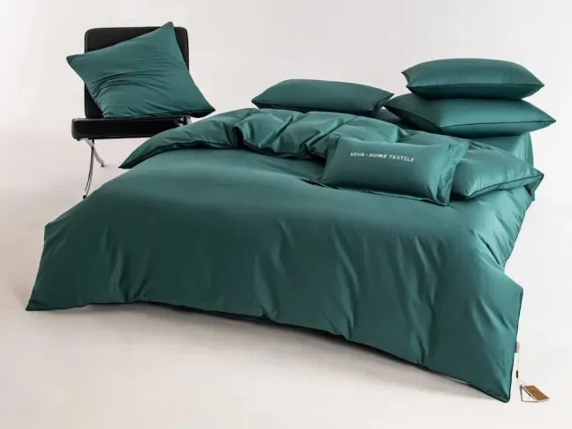 Постельное белье однотонное на резинке OCER009 сатин Элитный Viva-Home Textile