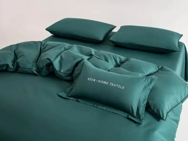 Постельное белье однотонное на резинке OCER009 сатин Элитный Viva-Home Textile