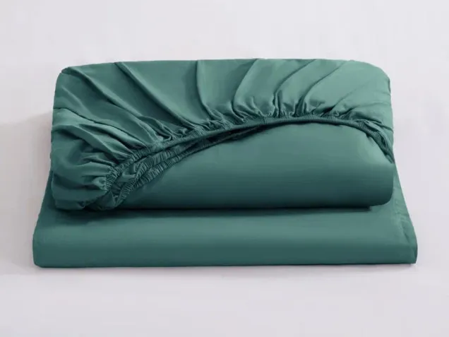 Постельное белье однотонное на резинке OCER009 сатин Элитный Viva-Home Textile