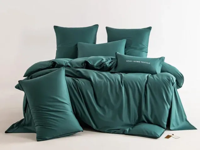 Постельное белье однотонное на резинке OCER009 сатин Элитный Viva-Home Textile