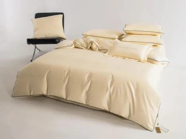 Постельное белье однотонное на резинке OCER010 сатин Элитный Viva-Home Textile