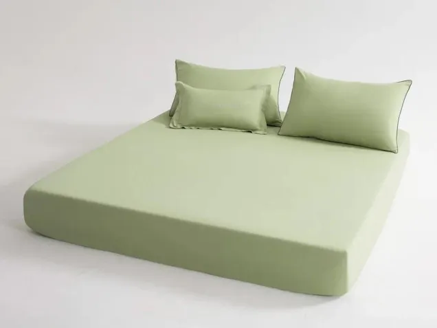 Постельное белье однотонное на резинке OCER012 сатин Элитный Viva-Home Textile