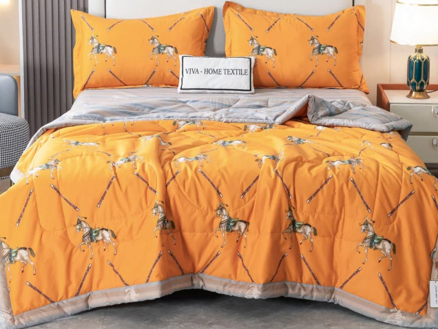 Комплект постельного белья с одеялом OB091 Viva-Home Textile сатин