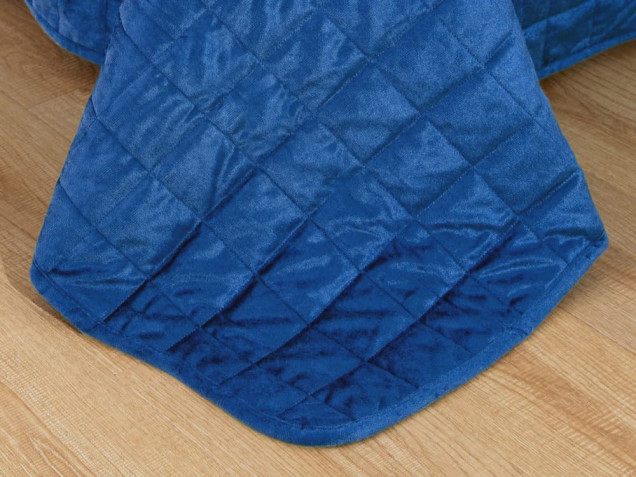 Велюровое покрывало в клетку стеганое OVL020 Viva-Home Textile