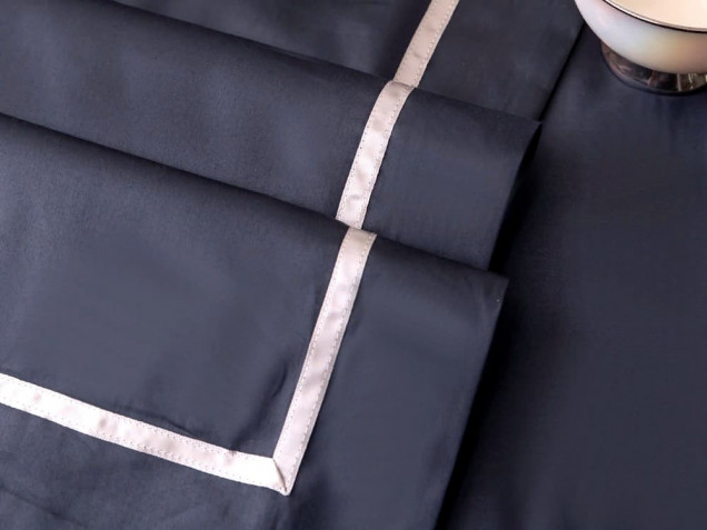 Постельное белье однотонное с кантом на резинке OCPKR023 сатин премиум Viva-Home Textile