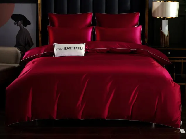 Постельное белье однотонное на резинке OCPR013 сатин премиум Viva-Home Textile