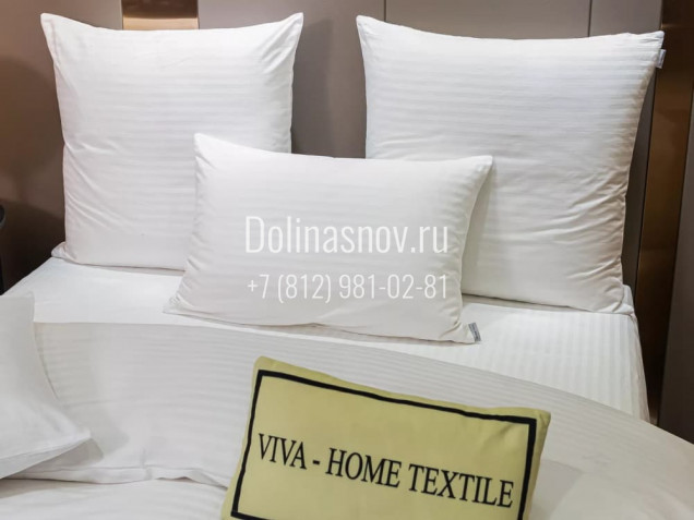 Постельное белье однотонное отель CTH03615 страйп-сатин Viva-Home Textile