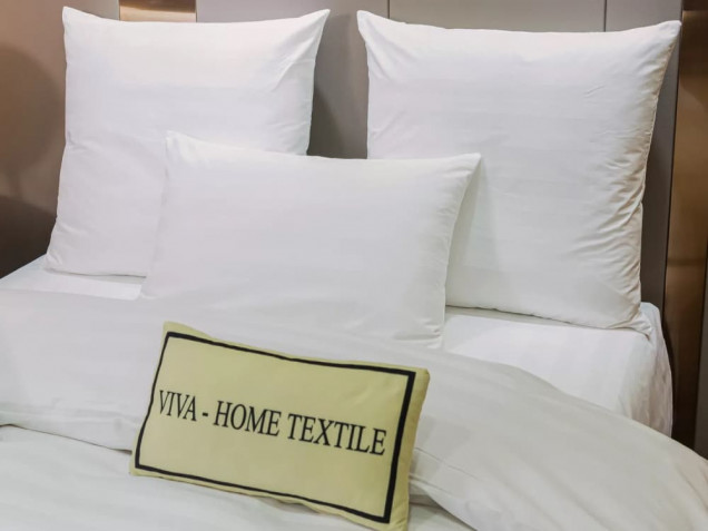 Постельное белье однотонное отель CTH03715 страйп-сатин Viva-Home Textile