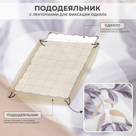 Постельное белье на резинке AR361 сатин-люкс Viva-Home Textile