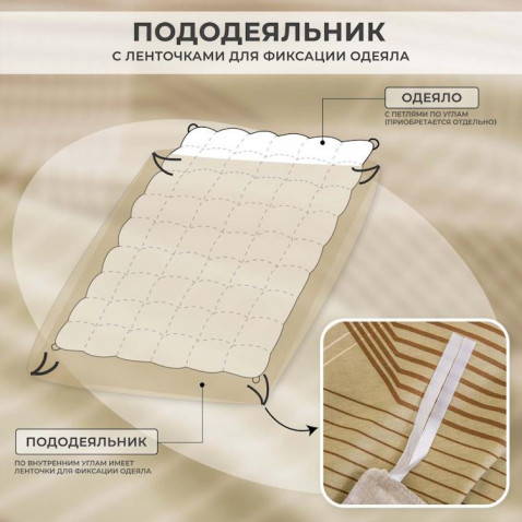 Постельное белье на резинке AR351 сатин-люкс Viva-Home Textile