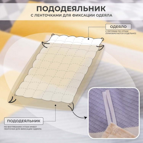 Постельное белье на резинке AR360 сатин-люкс Viva-Home Textile