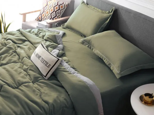 Однотонное постельное белье с одеялом FB018 Viva-Home Textile сатин