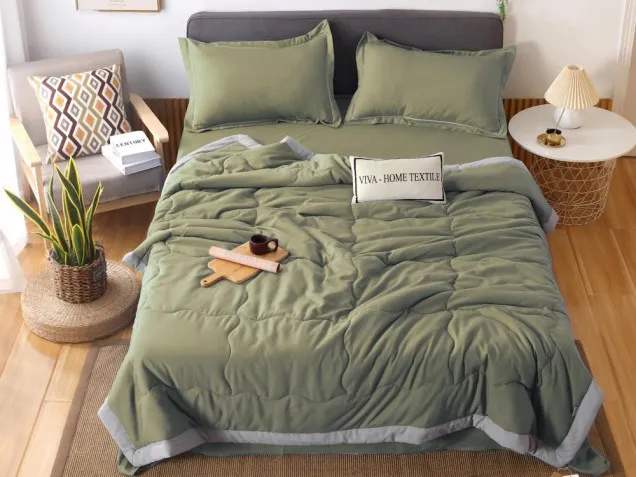 Однотонное постельное белье с одеялом FB018 Viva-Home Textile сатин