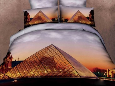 Постельное белье Пирамида Лувра Волшебные сны мако-сатин