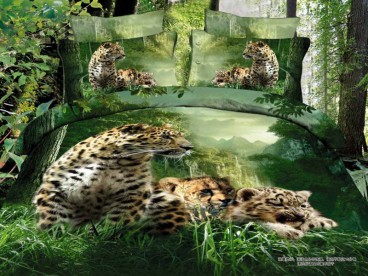 Постельное белье Семья гепардов Волшебные сны мако-сатин