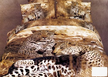 Постельное белье Семья леопардов Волшебные сны мако-сатин